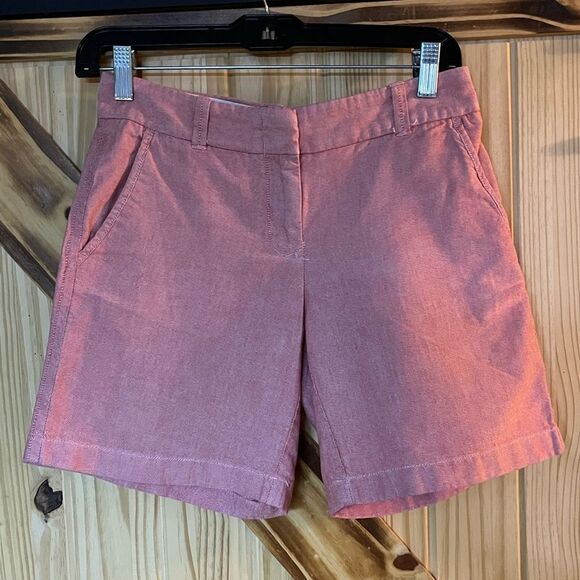 J Crew City Fit Short Pink Chambray 0 - Picture 3 of 7